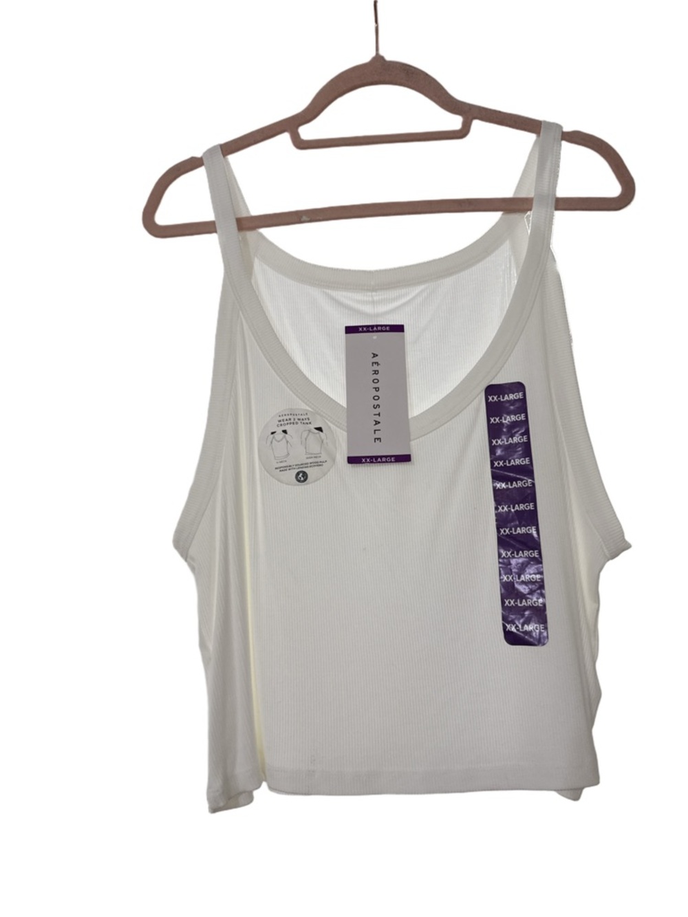 Aéropostale White Ribbed Tank Top